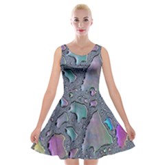 Glass Drops Rainbow Velvet Skater Dress by uniart180623