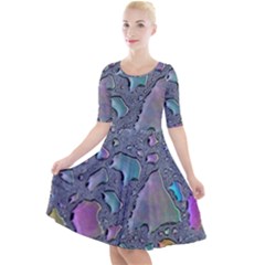 Glass Drops Rainbow Quarter Sleeve A-line Dress by uniart180623