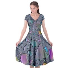 Glass Drops Rainbow Cap Sleeve Wrap Front Dress by uniart180623