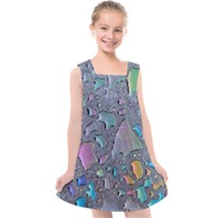 Glass Drops Rainbow Kids  Cross Back Dress by uniart180623