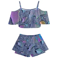 Glass Drops Rainbow Kids  Off Shoulder Skirt Bikini by uniart180623