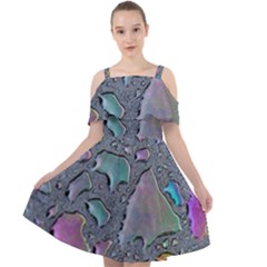 Glass Drops Rainbow Cut Out Shoulders Chiffon Dress by uniart180623