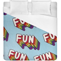 Fun Word Inscription Rainbow Pattern Duvet Cover (king Size) by uniart180623