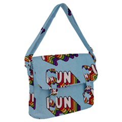 Fun Word Inscription Rainbow Pattern Buckle Messenger Bag by uniart180623