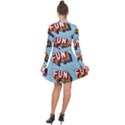 Fun Word Inscription Rainbow Pattern Long Sleeve Panel Dress View2