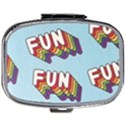 Fun Word Inscription Rainbow Pattern Mini Square Pill Box View1