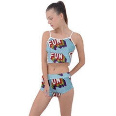 Fun Word Inscription Rainbow Pattern Summer Cropped Co-ord Set by uniart180623