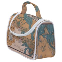 World Map Travel Pattern Architecture Satchel Handbag by uniart180623