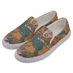 World Map Travel Pattern Architecture Men s Canvas Slip Ons by uniart180623