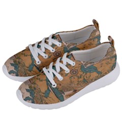 World Map Travel Pattern Architecture Women s Lightweight Sports Shoes by uniart180623