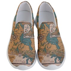 World Map Travel Pattern Architecture Men s Lightweight Slip Ons by uniart180623