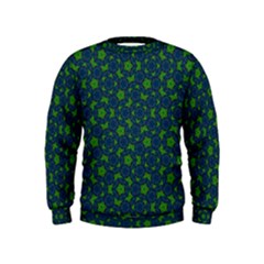 Green Patterns Lines Circles Texture Colorful Kids  Sweatshirt by uniart180623