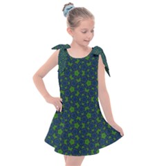 Green Patterns Lines Circles Texture Colorful Kids  Tie Up Tunic Dress