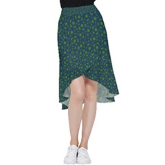 Green Patterns Lines Circles Texture Colorful Frill Hi Low Chiffon Skirt by uniart180623