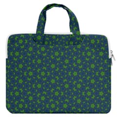 Green Patterns Lines Circles Texture Colorful Macbook Pro 16  Double Pocket Laptop Bag  by uniart180623