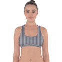 Stripe Line Pattern Black Lines Cross Back Hipster Bikini Top  View1