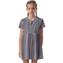 Stripe Line Pattern Black Lines Kids  Asymmetric Collar Dress View1