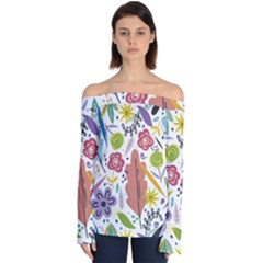 Flower Spring Off Shoulder Long Sleeve Top by Ravend