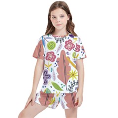 Flower Spring Kids  Tee And Sports Shorts Set by Ravend