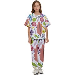 Flower Spring Kids  Tee And Pants Sports Set by Ravend