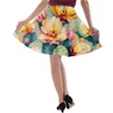 Prickly Pear Cactus Flower Plant A-line Skater Skirt View2