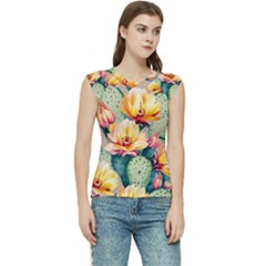 Prickly Pear Cactus Flower Plant Women s Raglan Cap Sleeve Tee by Ravend