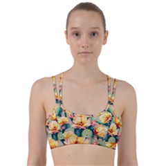 Prickly Pear Cactus Flower Plant Line Them Up Sports Bra by Ravend