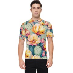 Prickly Pear Cactus Flower Plant Men s Short Sleeve Rash Guard by Ravend