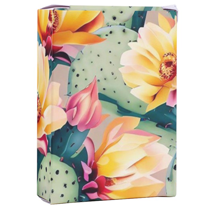 Prickly Pear Cactus Flower Plant Playing Cards Single Design (Rectangle) with Custom Box