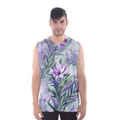 Beautiful Rosemary Floral Pattern Men s Basketball Tank Top by Ravend