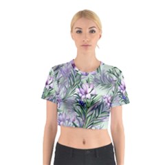 Beautiful Rosemary Floral Pattern Cotton Crop Top by Ravend