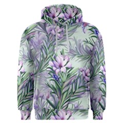 Beautiful Rosemary Floral Pattern Men s Overhead Hoodie by Ravend