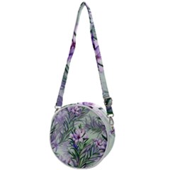 Beautiful Rosemary Floral Pattern Crossbody Circle Bag by Ravend