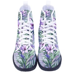 Beautiful Rosemary Floral Pattern Men s High-top Canvas Sneakers by Ravend