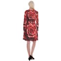 Roses Flowers Plant Long Sleeve Velvet Front Wrap Dress View2