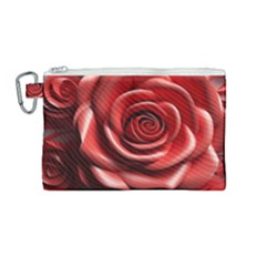 Roses Flowers Plant Canvas Cosmetic Bag (medium) by Ravend