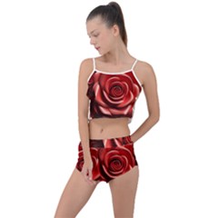 Roses Flowers Plant Summer Cropped Co-ord Set by Ravend