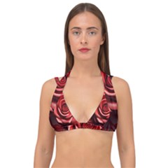 Roses Flowers Plant Double Strap Halter Bikini Top by Ravend