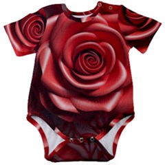 Roses Flowers Plant Baby Short Sleeve Bodysuit by Ravend