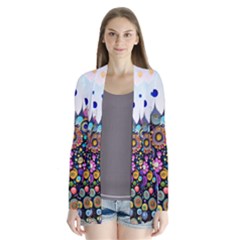 Flower Flowers Flora Floral Nature Watercolor Art Texture Drape Collar Cardigan by Ravend