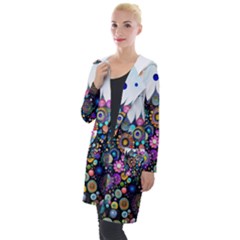 Flower Flowers Flora Floral Nature Watercolor Art Texture Hooded Pocket Cardigan by Ravend