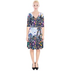 Flower Flowers Flora Floral Nature Watercolor Art Texture Wrap Up Cocktail Dress