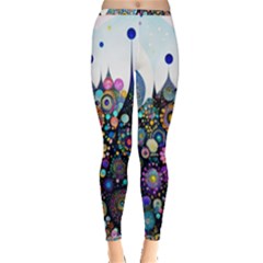 Flower Flowers Flora Floral Nature Watercolor Art Texture Inside Out Leggings by Ravend