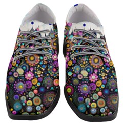 Flower Flowers Flora Floral Nature Watercolor Art Texture Women Heeled Oxford Shoes