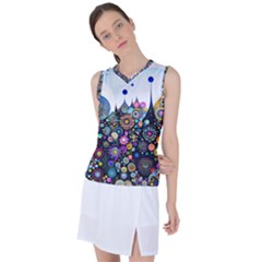 Flower Flowers Flora Floral Nature Watercolor Art Texture Women s Sleeveless Sports Top