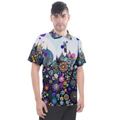 Flower Flowers Flora Floral Nature Watercolor Art Texture Men s Polo Tee