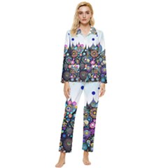 Flower Flowers Flora Floral Nature Watercolor Art Texture Womens  Long Sleeve Velvet Pocket Pajamas Set by Ravend