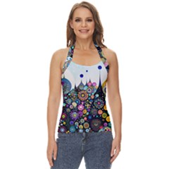 Flower Flowers Flora Floral Nature Watercolor Art Texture Basic Halter Top by Ravend