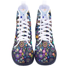 Flower Flowers Flora Floral Nature Watercolor Art Texture Men s High-top Canvas Sneakers