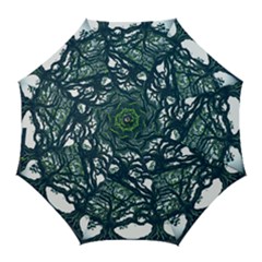 Tree Leaf Green Forest Wood Natural Nature Golf Umbrellas by Ravend